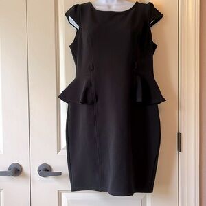 Carole Little black peplum dress size 14